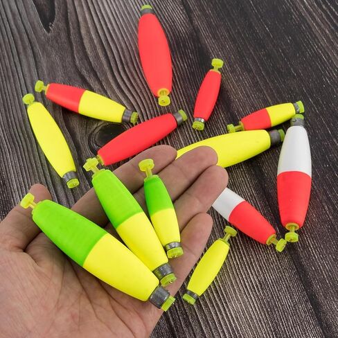 10-Pack Fishing Bobbers Floats, Weighted Bobbers for Fishing Cigar EVA Foam Snap-on Floats Corks Floaters Buoys for Crappie Bass Panfish Bluegills Trout in Saudi Arabia