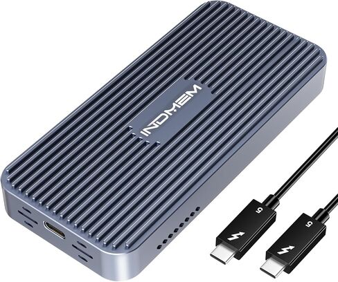 حاوية M.2 NVMe SSD بسرعة 80 جيجابت في الثانية مع مروحة تبريد متوافقة مع Thunderbolt 5/USB4 V2.0، تدعم مفتاح B+M/M-Key NVMe 2280 SSD، متوافقة مع الإصدارات السابقة مع USB 3.2/3.1/3.0، تركيب بدون أدوات يصل إلى 8 تيرابايت in Kuwait