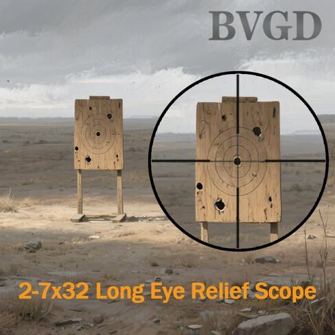 نطاق تخفيف العين الطويل 2-7x32 شبكاني مزدوج - يناسب مسدس Mosin Nagant 1891/30 M39، ويأتي مع حلقات تثبيت Picatinny 1913 in Saudi Arabia
