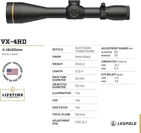 VX-4HD 4-16x50 (30mm) CDS-ZL2 Side Focus Illum FireDot Twilight Hunter in Saudi Arabia