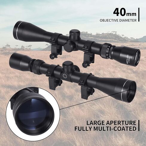 نطاق بندقية جوتلاند 3-9x40 SFP Crosshair R4 شبكاني مع حوامل حلقية لمسدس الهواء Airsoft للصيد التكتيكي in Kuwait