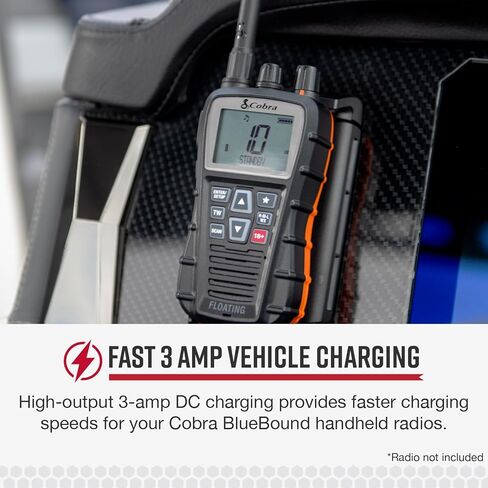 كابل شحن Cobra BlueBound 12V DC 3A - محول طاقة السيارة لأجهزة الراديو BlueBound 150 المحمولة ثنائية الاتجاه مع قابس ولاعة السجائر وشحن سريع 3 أمبير in Saudi Arabia