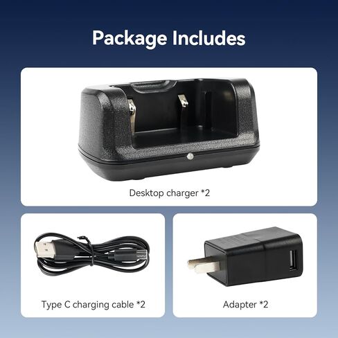 شاحن جهاز اتصال لاسلكي Retevis H777، قاعدة شحن أصلية، شاحن سطح مكتب USB-C، متوافق مع جهاز اتصال لاسلكي Retevis H777 H777H H777D وبطارية (عبوتان) in Saudi Arabia