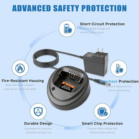 WPLN4137 شاحن سطح المكتب السريع متوافق مع CP200 CP200D PR400 DEP450 DP1400 اتجاهين راديو بطارية شحن سريع لجهاز PMNN4598 PMNN4600 NNTN4497 NNTN4851، قابس الولايات المتحدة in Kuwait