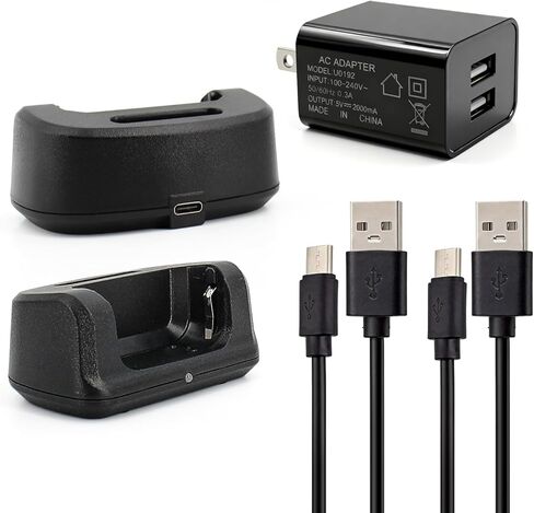 2 قطعة قاعدة شاحن KD-C1 ومحول طاقة 2 في 1 منفذ USB مزدوج مع زوج من كابل النوع C، متوافق مع RT22 RT22S RB19 RB19P RT68 RB28 NR10 RT18 RT22S H777 RB29 Cobra HYT أجهزة الاتصال اللاسلكي in Saudi Arabia