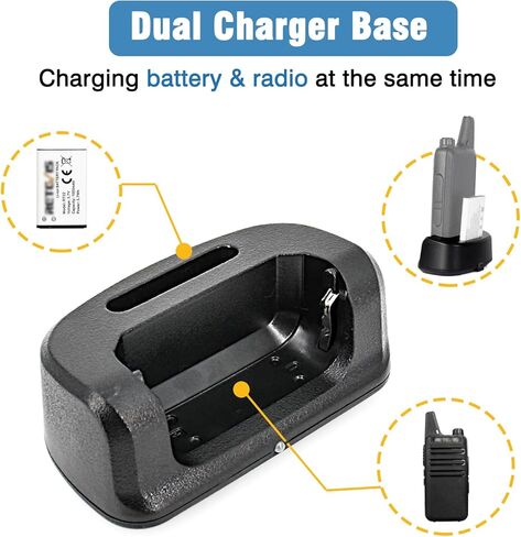 2 قطعة قاعدة شاحن KD-C1 ومحول طاقة 2 في 1 منفذ USB مزدوج مع زوج من كابل النوع C، متوافق مع RT22 RT22S RB19 RB19P RT68 RB28 NR10 RT18 RT22S H777 RB29 Cobra HYT أجهزة الاتصال اللاسلكي in Saudi Arabia