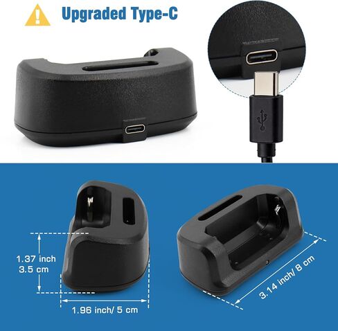 2 قطعة قاعدة شاحن KD-C1 ومحول طاقة 2 في 1 منفذ USB مزدوج مع زوج من كابل النوع C، متوافق مع RT22 RT22S RB19 RB19P RT68 RB28 NR10 RT18 RT22S H777 RB29 Cobra HYT أجهزة الاتصال اللاسلكي in Saudi Arabia
