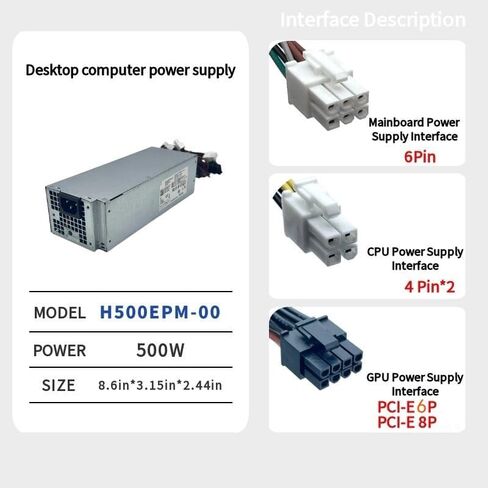 Upgraded H500EPM-00 05K7J8 500W Power Supply D500EPM-00 Compatible with Dell Optiplex 7080MT 7060MT 3050 3060 3650 3670 3671 5090 260 3681 XPS 8940MT Power Supply D500EPM-00 DPS-500AB-49A H500EPM-00 in Saudi Arabia