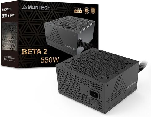 مصدر طاقة Montech BETA 2 850W، ATX 3.1 وPCIe 5.1 جاهز، 80+ برونزي معتمد، كابل الجيل التالي 12V-2x6، استقرار DC-to-DC، مكثف رئيسي صناعي ياباني، مجموعة حماية كاملة in Saudi Arabia