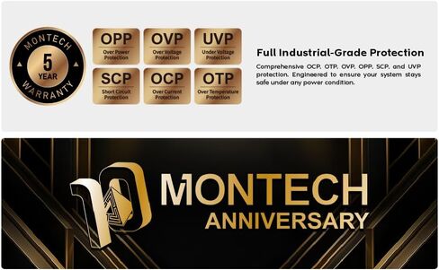 مصدر طاقة Montech BETA 2 850W، ATX 3.1 وPCIe 5.1 جاهز، 80+ برونزي معتمد، كابل الجيل التالي 12V-2x6، استقرار DC-to-DC، مكثف رئيسي صناعي ياباني، مجموعة حماية كاملة in Saudi Arabia