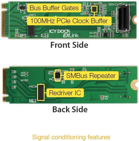 محول ICY DOCK EXLink MB309A5 M.2 NVMe SSD PCIe 5.0 x4 إلى MCIO 4i مع برنامج إعادة التشغيل in Saudi Arabia