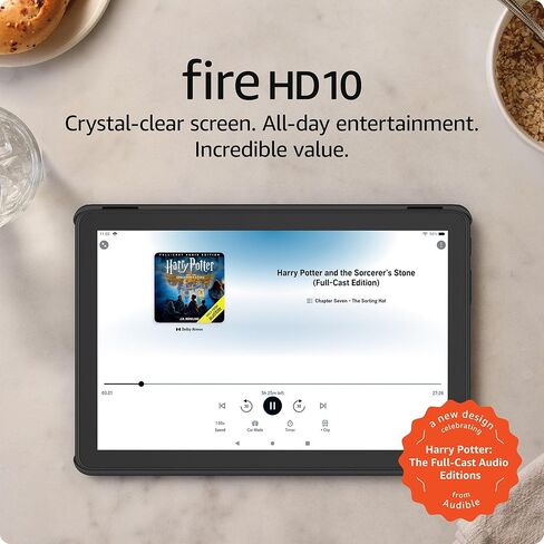 Amazon Fire HD 10 tablet 32GB (newest model) | Officially Licensed Limited-Edition design in celebration of Harry Potter: The Full-Cast Audio Editions on Audible (sold separately) in Saudi Arabia