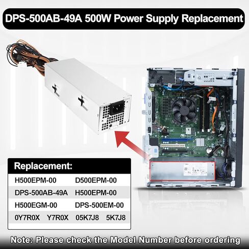 مصدر طاقة LXun Upgrad 500w D500EPM-00 H500EPM-00 متوافق مع Dell Optiplex 7080MT 7070MT 7060MT XPS 8940MT 3050MT 3650 3670 3050 36715 5060 G5-5090 7080 3260 3681 4FWF7 5K7J8 Y7R0X H460EBM-00 in Saudi Arabia