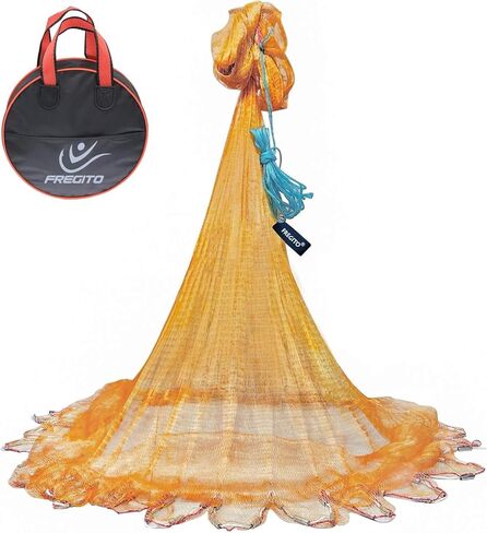 Nylon Multfilament Cast Net, 4FT/6FT/8FT/10FT/12FT American Style Hand Throwing Fishing Net with Zinc Plated Weights for Saltwater and Freshwater in Saudi Arabia