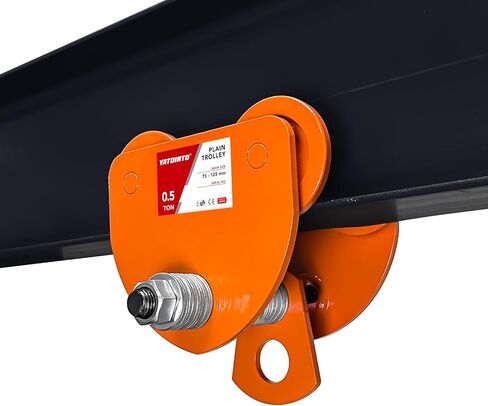 1100LBS Beam Trolley, 0.5 Ton Capacity 4 Wheels Push Manual Trolley, I Beam Trolley Heavy Duty, Dual Track Rollers for I Beams & Chain Hoists Lifting in Saudi Arabia