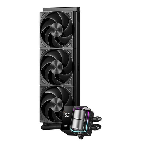 PCCOOLER DS360 ARGB 360mm AIO Liquid CPU Cooler, 2.4" IPS Customizable LCD Display, High-Performance F5 R120 Fans, ARGB PWM Liquid Cooling for Intel LGA 1851/1700/1200 & AMD AM5/AM4, Black in Saudi Arabia
