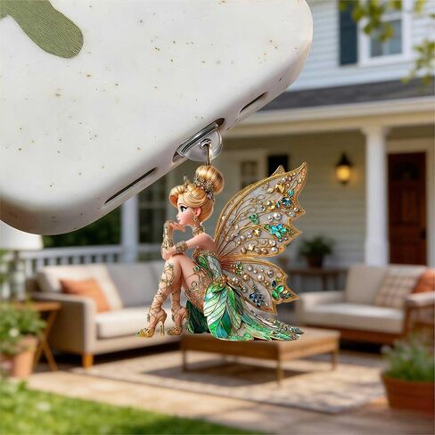 Fairy with Butterfly Wings Dust Plug Acrylic Charms for electronic products ,Type-C Charging Port Dust Plugs Pendant Compatible with E-Reader Phone Tablet, Gift for Christmas, Birthday, Anniversary Day in Saudi Arabia