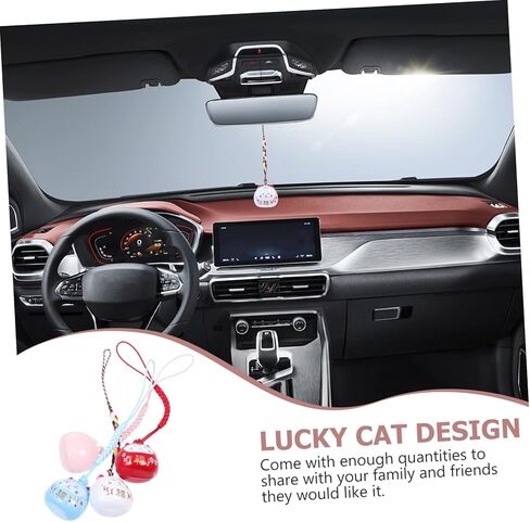 4Pcs Japanese Fortune Cat Pendant Key Chain Unique Luck Cat Key Ring with Bell Charm Mobile Phone Decor Bag Accessory Present for Family and Friends in Saudi Arabia