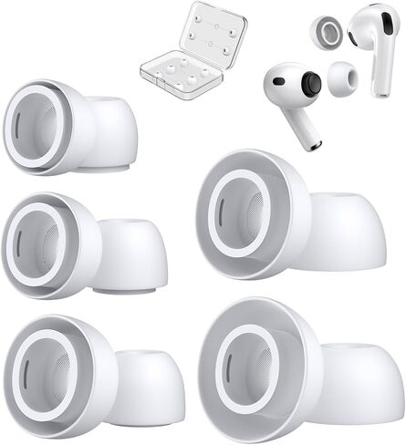 5 Pairs Replacement Ear Tips for AirPods Pro 3 Silicon Ear Buds Tips with Cleaner Pen & Portable Storage Box White（XXS/XS/S/M/L Tips+ Cleaner Pen in Saudi Arabia
