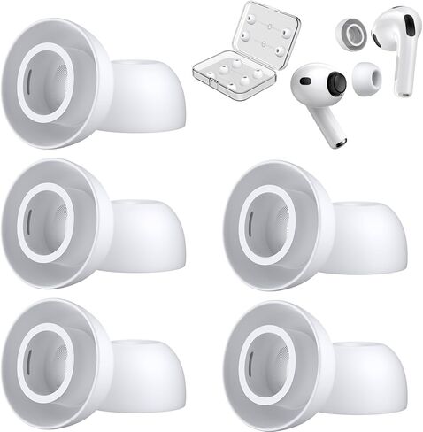 5 Pairs Replacement Ear Tips for AirPods Pro 3 Silicon Ear Buds Tips with Cleaner Pen & Portable Storage Box White（XXS/XS/S/M/L Tips+ Cleaner Pen in Saudi Arabia