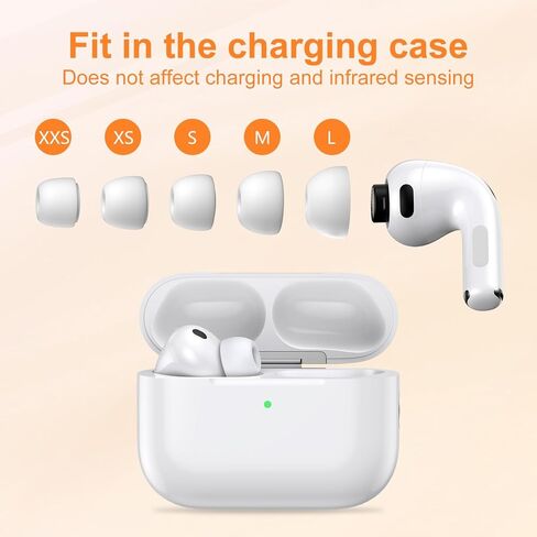 5 Pairs Replacement Ear Tips for AirPods Pro 3 Silicon Ear Buds Tips with Cleaner Pen & Portable Storage Box White（XXS/XS/S/M/L Tips+ Cleaner Pen in Saudi Arabia