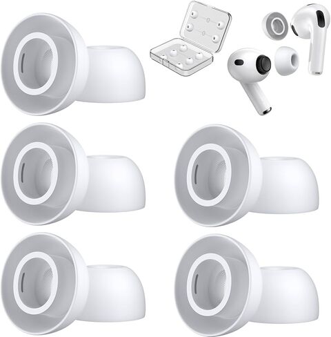 5 Pairs Replacement Ear Tips for AirPods Pro 3 Silicon Ear Buds Tips with Cleaner Pen & Portable Storage Box White（XXS/XS/S/M/L Tips+ Cleaner Pen in Saudi Arabia