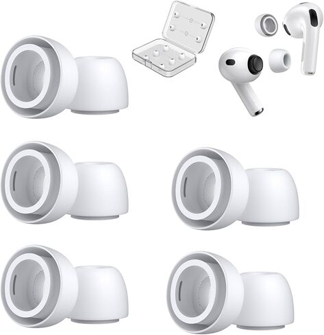 5 Pairs Replacement Ear Tips for AirPods Pro 3 Silicon Ear Buds Tips with Cleaner Pen & Portable Storage Box White（XXS/XS/S/M/L Tips+ Cleaner Pen in Saudi Arabia
