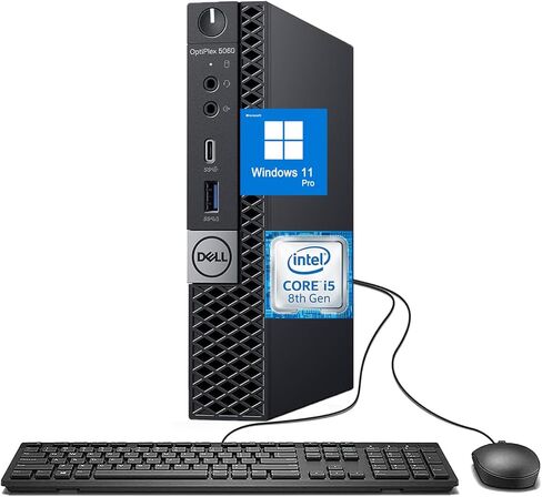 كمبيوتر مكتبي صغير طراز OptiPlex 5060 من Dell، كمبيوتر Windows 11 Pro، Core i5-8500T، ذاكرة وصول عشوائي سعتها 8 جيجابايت، محرك أقراص SSD سعة 256 جيجابايت، ماوس ولوحة مفاتيح، جهاز كمبيوتر صغير OptiPlex i5 (متجدد) in Saudi Arabia