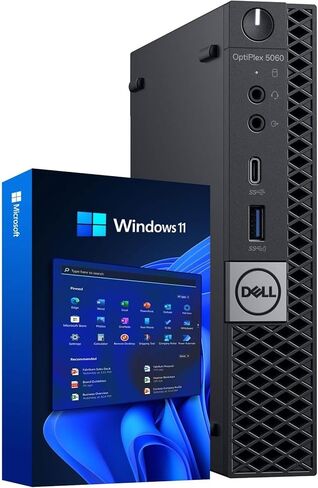 كمبيوتر مكتبي صغير طراز OptiPlex 5060 من Dell، كمبيوتر Windows 11 Pro، Core i5-8500T، ذاكرة وصول عشوائي سعتها 8 جيجابايت، محرك أقراص SSD سعة 256 جيجابايت، ماوس ولوحة مفاتيح، جهاز كمبيوتر صغير OptiPlex i5 (متجدد) in Saudi Arabia