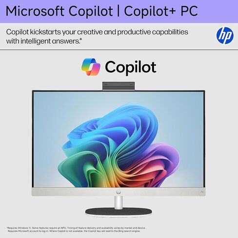 HP 27" All-in-One FHD Touchscreen Desktop Computer, AMD Ryzen AI 7 350(8-Core), 64 GB DDR5-5600 RAM, 4 TB SSD, AMD Radeon 860M GPU, Wi-Fi 6, BT 5.4, Windows 11 Pro, Copilot+ PC, Wireless KB and Mouse in Saudi Arabia