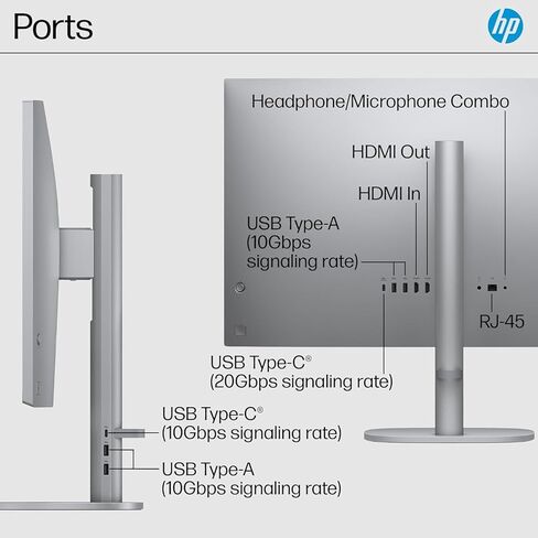 HP OmniStudio X, 27" 4K UHD (3840 x 2160), All-in-One Desktop, Intel Core Ultra 7 256V, 16GB LPDDR5x RAM, 1TB SSD Meteor Silver, 27-cs1014 (Renewed) in Saudi Arabia