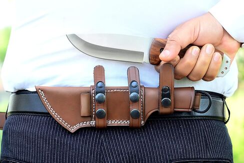 Fixed Blade Knives with Sheath | Handmade Bushcraft Knife with Rosewood Handle | High Carbon Steel Blade for Outdoor Camping | Durable Hunting Knife in Saudi Arabia
