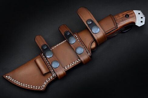 Fixed Blade Knives with Sheath | Handmade Bushcraft Knife with Rosewood Handle | High Carbon Steel Blade for Outdoor Camping | Durable Hunting Knife in Saudi Arabia