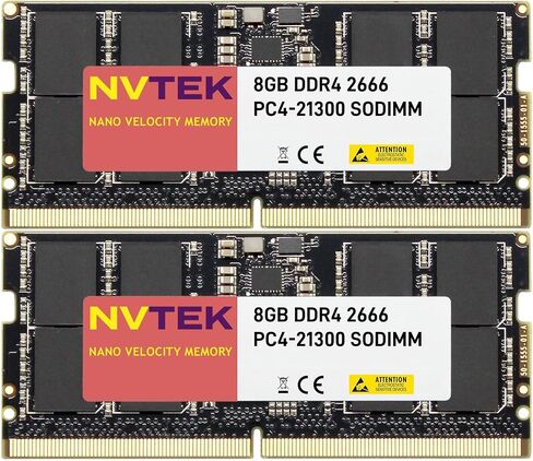 16GB 1X16GB DDR4 2666MHz PC4-21300 1Rx8 1.2V CL19 260-PIN غير ECC غير مخزنة SODIMM NVTEK ذاكرة الكمبيوتر المحمول in Kuwait