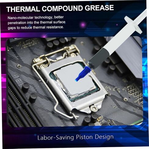 Thermal Paste and Silicon Grease Set for CPU Gpu Cooling, 8w Thermal Interface Material with 1 Tube Paste, 2 Finger Sleeves, and 1 Spatula, PC Computer Accessories for Efficient in Saudi Arabia