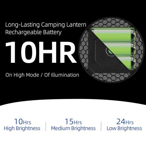 مصباح خيمة LED قابل لإعادة الشحن - مصباح تخييم معلق محمول مع 4000 لومن، شحن USB-C، مغناطيسي، خطاف، مصباح تخييم مقاوم للماء IPX5 للأماكن الخارجية والفناء الخلفي وانقطاع الطاقة in Kuwait