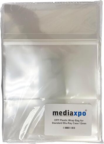 حقيبة تغليف بلاستيكية Mediaxpo 1,000 OPP لحافظة Blu-Ray القياسية مقاس 12 مم in Kuwait