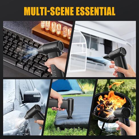 Houselife 150,000 RPM Magnetic Electric Air Duster - Brushless Compressed Air Duster, 3-Gear Adjustable, Rechargeable Mini Blower for PC, Keyboard, Car Drying & Detailing, Reusable Air Can Alternative in Saudi Arabia