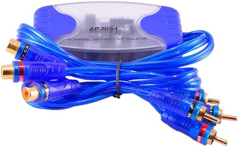 Gadpiparty 4 قناة أرضية حلقة المعزل RCA مرشح الضوضاء سيارة الصوت خط الصوت جهاز تقليل الضوضاء 3.54X1.77X0.98In in Saudi Arabia