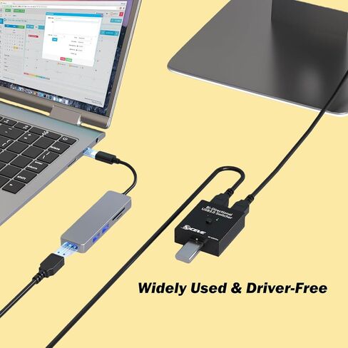 USB 3.0 Switch 2 جهاز كمبيوتر، محدد ثنائي الاتجاه 4 منافذ USB Switcher لجهازي كمبيوتر مشاركة لوحة المفاتيح والماوس والطابعة وكاميرا الويب، محدد مفتاح USB مع جهاز تحكم عن بعد سلكي وكابلات USB3.0 in Kuwait