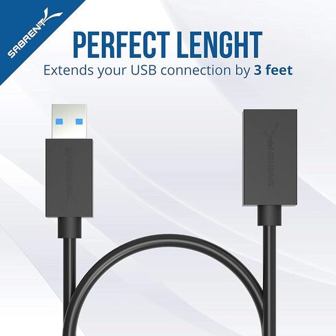 SABRENT 2-Port 4K HDMI Switch + 22AWG 3 Feet USB 3.0 Extension Cable (Push Button, Manual, Black) in Saudi Arabia