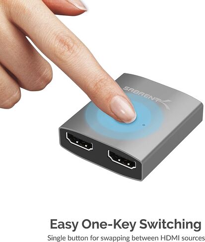 SABRENT 2-Port 4K HDMI Switch + 22AWG 3 Feet USB 3.0 Extension Cable (Push Button, Manual, Black) in Saudi Arabia