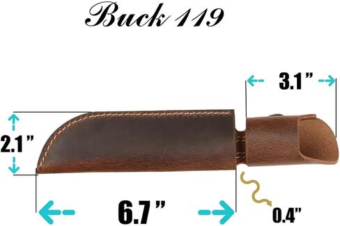Full grain Leather Sheath for Buck 119 Knife, knife holder fit for buck knives,fixed blade knife sheath, Vertical knife sheath for belt in Saudi Arabia