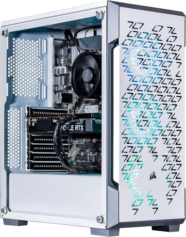 كمبيوتر الألعاب Velztorm Fultix White المُصمم مسبقًا (AMD Ryzen 5 5500، GeForce RTX 5060، ذاكرة وصول عشوائي DDR4 سعة 16 جيجابايت، محرك أقراص PCIe SSD بسعة 512 جيجابايت، مراوح RGB، 750 واط PSU، WiFi 5، بلوتوث 4.2، RJ-45، HDMI، Win 11 Home) in Saudi Arabia