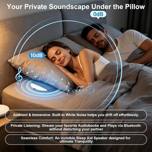 Pillow Speaker for Sleeping, Mini Bluetooth Speaker Under Pillow, Headphone-Free Sleep Speaker for Side Sleeper (Blue) in Saudi Arabia