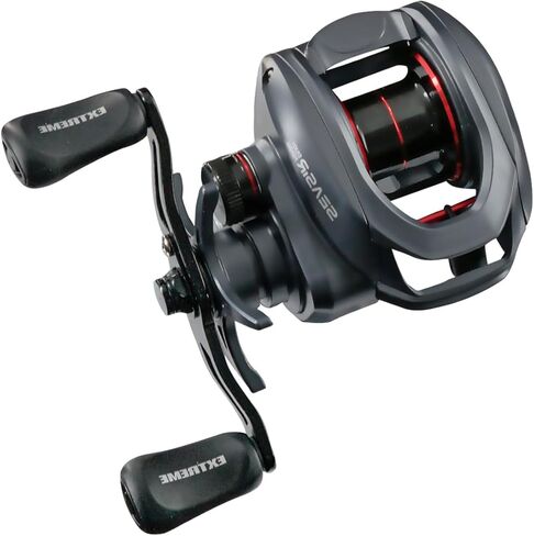 بكرة SEASIR Extreme DC Baitcaster، بكرة خفيفة الوزن 5.7 أونصة، بكرة صيد بتحكم رقمي، أقصى سحب 13 رطل، 7.0:1، 5+1 BB، مياه مالحة للمياه العذبة، نقر السحب، غسالة من ألياف الكربون، رمادي in Kuwait