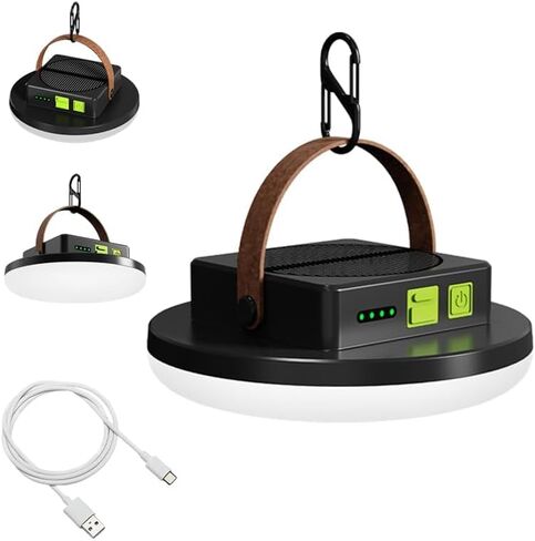ضوء التخييم قابل لإعادة الشحن، 4500LM 45W مصباح خيمة مع خطاف، شحن سريع بالطاقة الشمسية وUSB، عمر بطارية طويل، 4 أوضاع إضاءة، مصباح محمول معلق لانقطاع التيار الكهربائي، معدات التخييم، الطوارئ، في الهواء الطلق in Kuwait