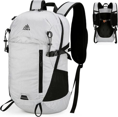 25L Small Nylon Waterproof Hiking Backpack with Phone Pouch for Men Women, Lightweight Hiking Daypack with Breathable EVA Back Support,White in Saudi Arabia