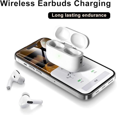 علبة شحن بديلة متوافقة مع AirPods Pro الجيل الأول والثاني، شحن لاسلكي (أبيض) in Kuwait