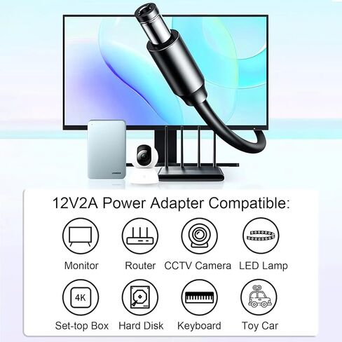 محول طاقة تيار متردد UL12V(24W)، مع 5 مقابس، لشرائط إضاءة LED، وكاميرات الدوائر التلفزيونية المغلقة للوحة مفاتيح ياماها، ومكبرات صوت BT، ونظام تحديد المواقع العالمي، وكاميرا الشبكة، وجهاز التوجيه، ومحول DC12V، وسلك طاقة بديل 12 فولت 500 مللي أمبير/1000 مل in Kuwait